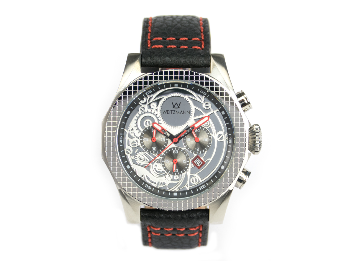 Thor silver, red pointer, buffalo leather strap