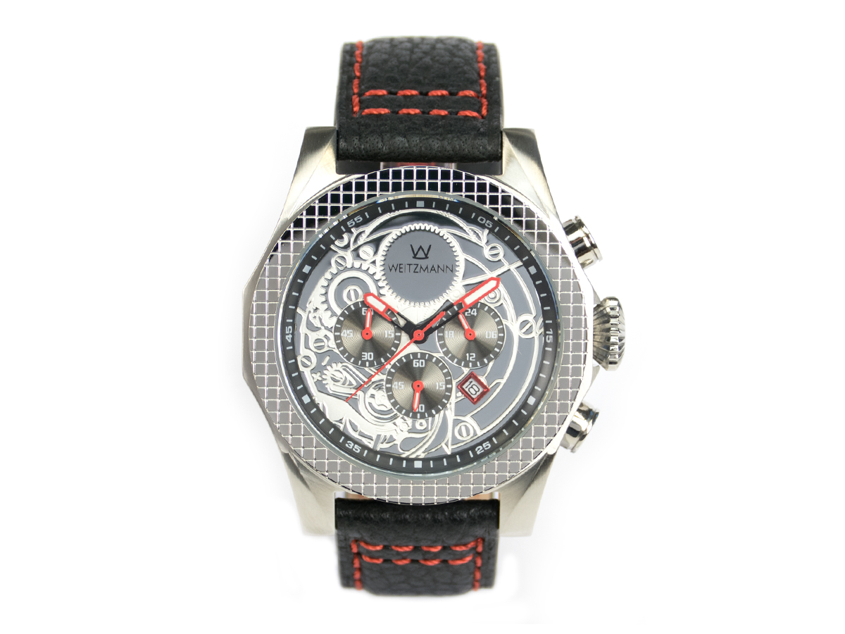 Thor silver, red pointer, buffalo leather strap