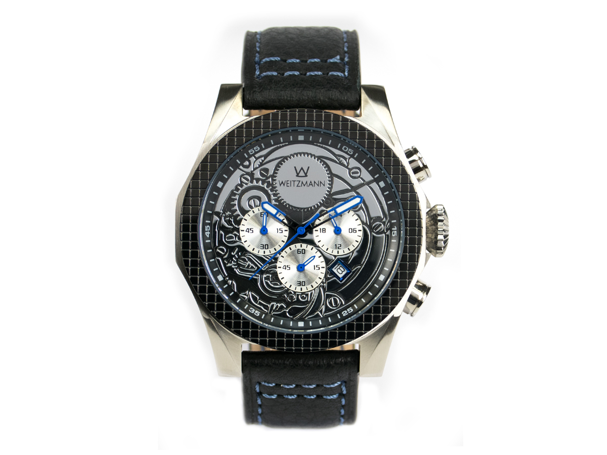 Thor black, blue pointer, buffalo leather strap