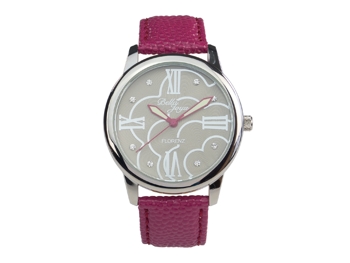 Ladies watch, Florenz, purple leather strap