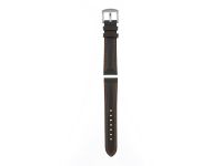 genuine vintage leather strap in brown with orange double stitching, smooth surface