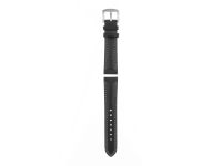 genuine vintage leather strap in black with natural-coloured double stitching, smooth surface