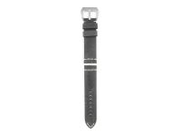 genuine vintage leather strap in grey with natural-coloured stitching, roughened surface