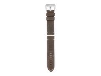 genuine vintage leather strap in brown with natural-coloured stitching, roughened surface