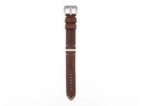 genuine vintage leather strap in rusty with natural-coloured stitching, roughened surface