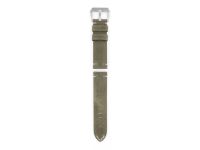 genuine vintage leather strap in olive with natural-coloured stitching, roughened surface