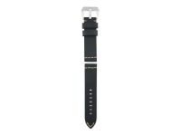 genuine vintage cowboy leather strap in black with natural-coloured stitching, smooth surface