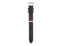 Vintage Cowboy-Echtlederband in schwarz mit roter W-Naht