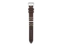 genuine vintage cowboy leather strap in brown with natural-coloured W-stitching