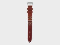 genuine vintage cowboy leather strap in rusty with natural-coloured W-stitching