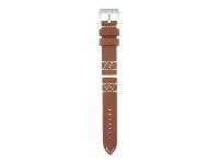 Vintage Cowboy-Echtlederband in mittelbraun mit naturfarbener W-Naht