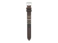 genuine vintage cowboy leather strap in brown with natural-coloured W-stitching, oiled