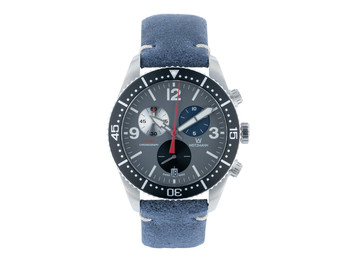 Laptimer 10 black, leather strap