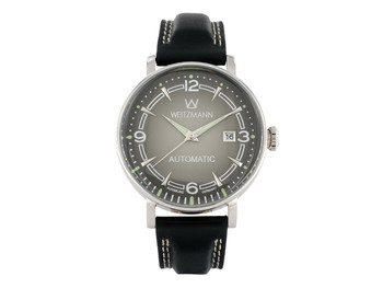 Retro silver/black, leather strap