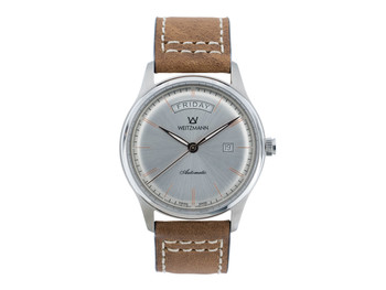 Sublime silver, leather strap