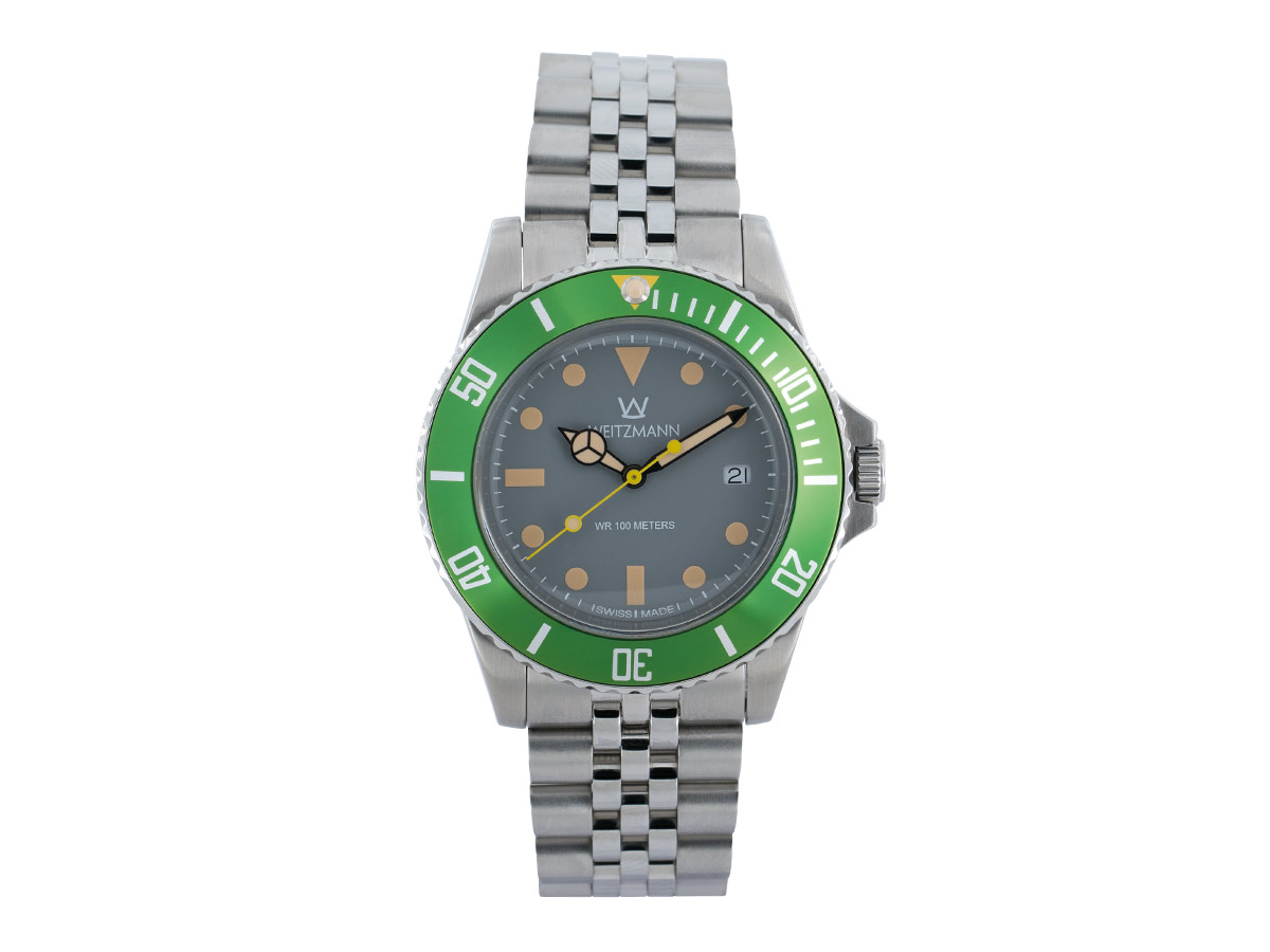 Atlantik green, stainless steel bracelet